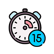 15 minute installation clock icon